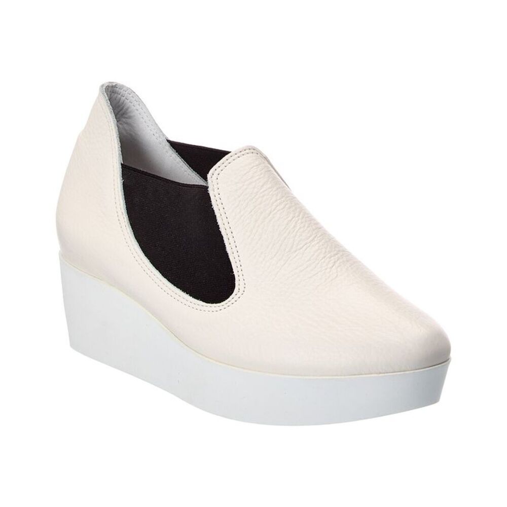 Arche Fujeno Leather Wedge Pump, White